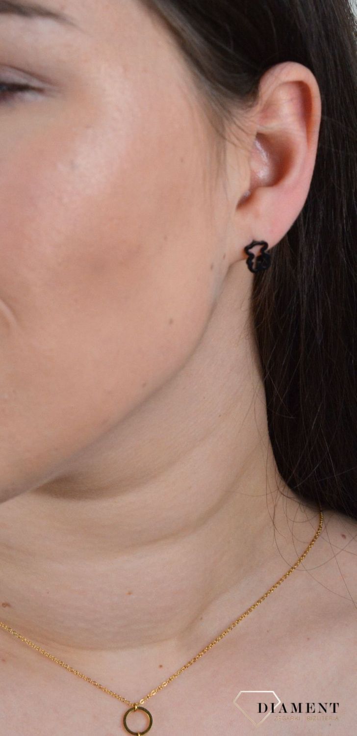 Kolczyki przy uchu 'Eleganckie Czarne Misie' DIA-KLC-3860-STAL.jpg