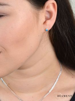 Srebrne kolczyki opal w srebrnej oprawie DIA-KLC-3912-925. Srebrne kolczyki ozdobione opalem w srebrnej oprawie na sztyft (2).JPG