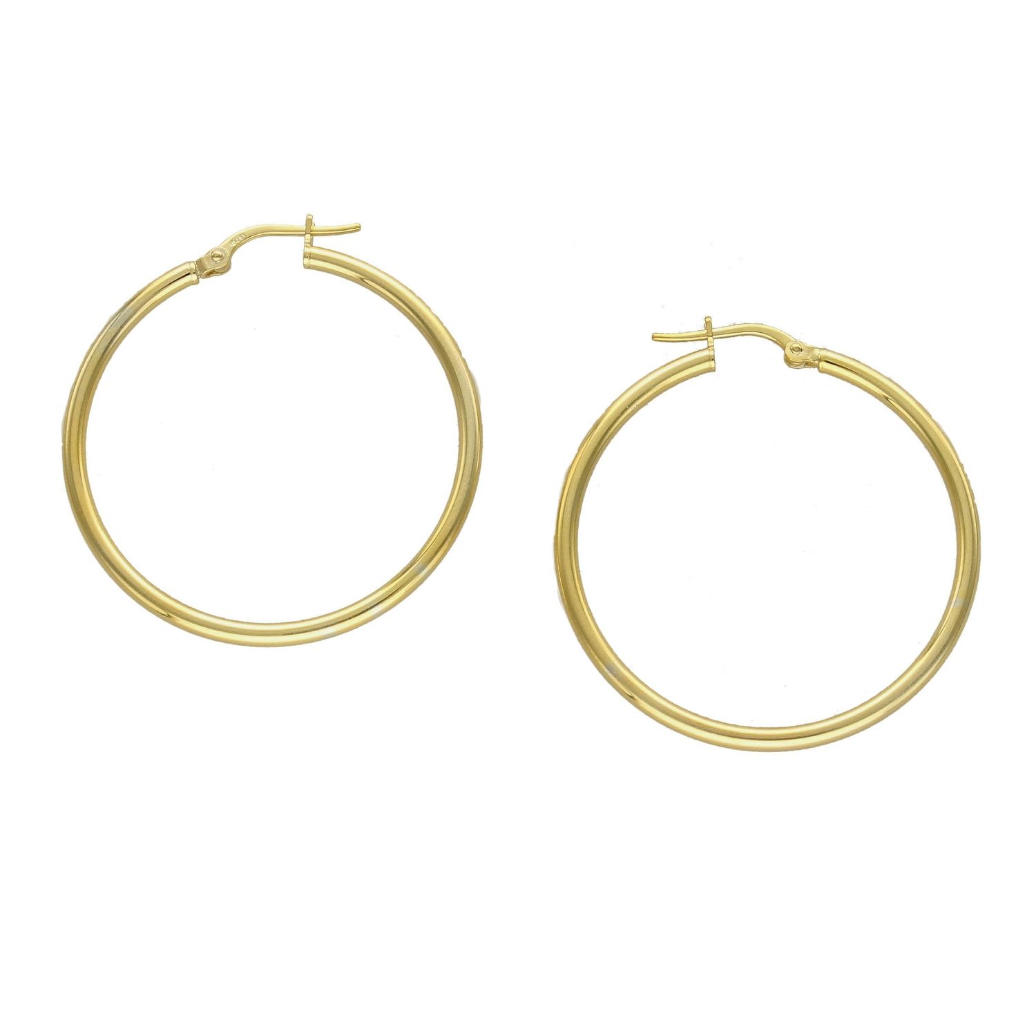 Gładkie kolczyki złote wykonane z wysokiej próby srebra 925 pozłacane o średnicy 3,5 cm..jpg