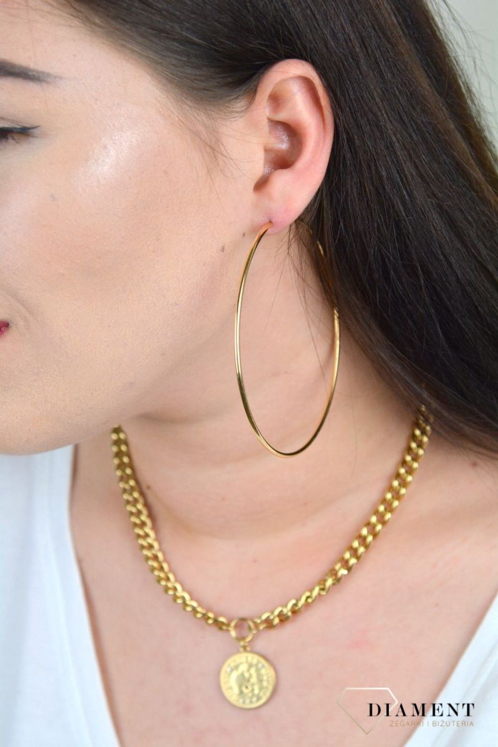 Kolczyki srebrne 'Duże, złote koła' DIA-KLC-3970-925 8,2 cm.jpg