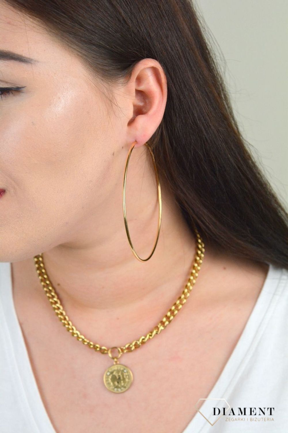 Kolczyki srebrne 'Duże, złote koła' DIA-KLC-3970-925 8,2 cm.jpg