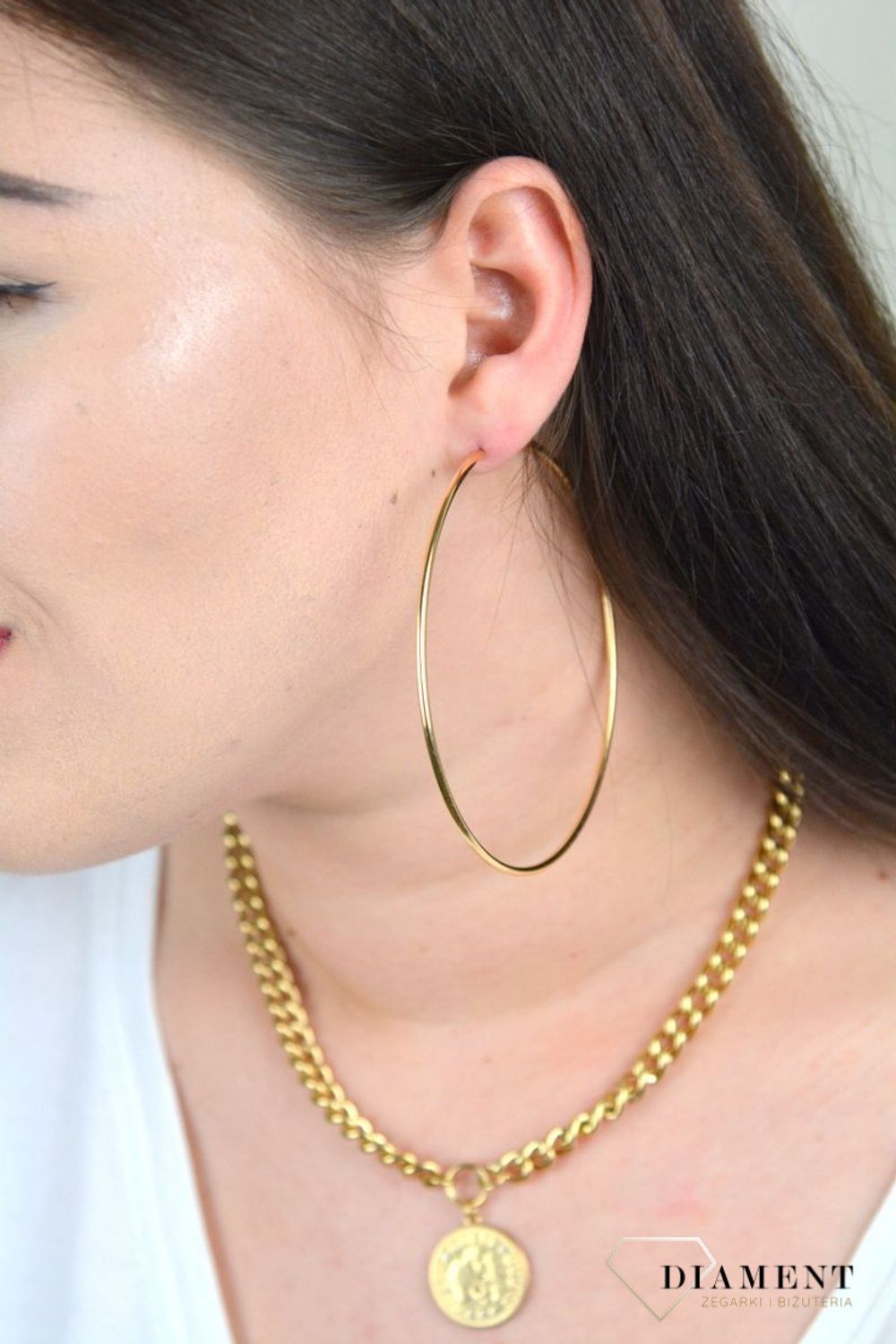 Kolczyki srebrne 'Duże, złote koła' DIA-KLC-3970-925 8,2 cm.jpg