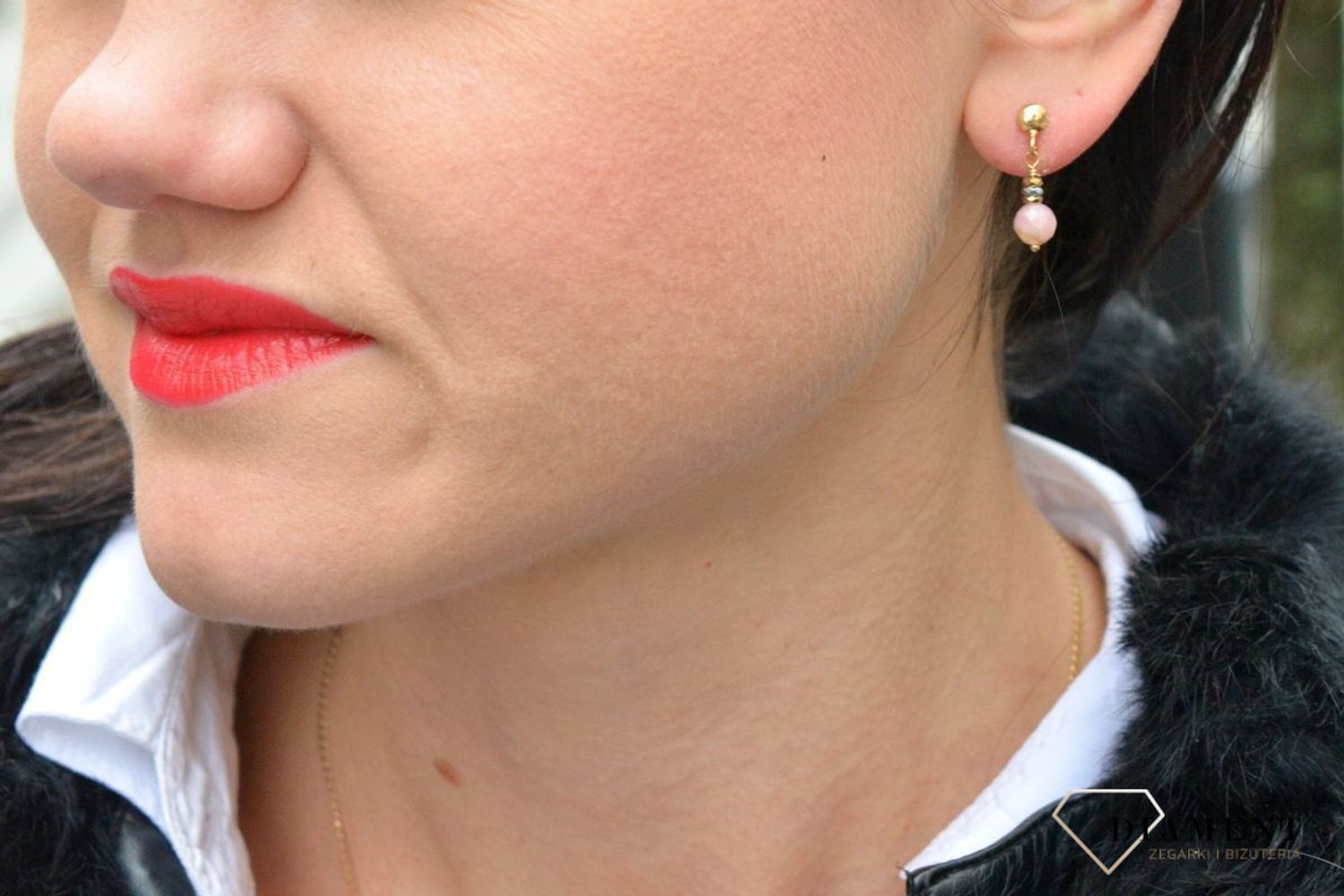 Srebrne kolczyki pozłacane z kamieniami naturalnymi opalem i hematytem DIA-KLC-3999-925.jpg