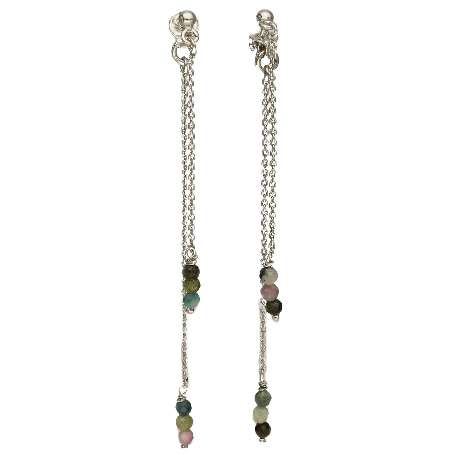 Srebrne kolczyki wiszące łańcuszki zakończone turmalinem DIA-KLC-4060-925.jpg