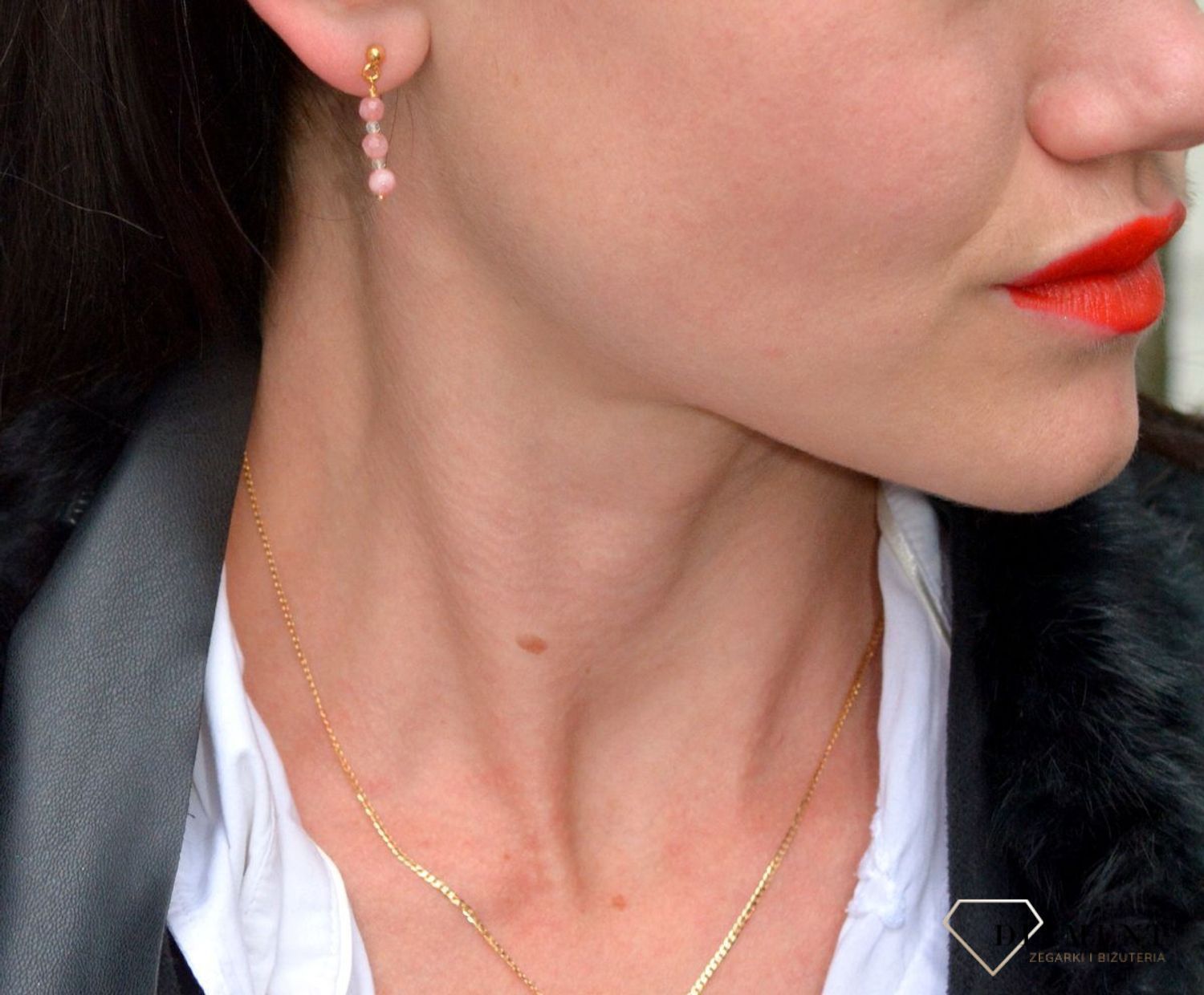 Srebrne kolczyki pozłacane z kamieniem naturalnym jadeit DIA-KLC-4063-925.jpg