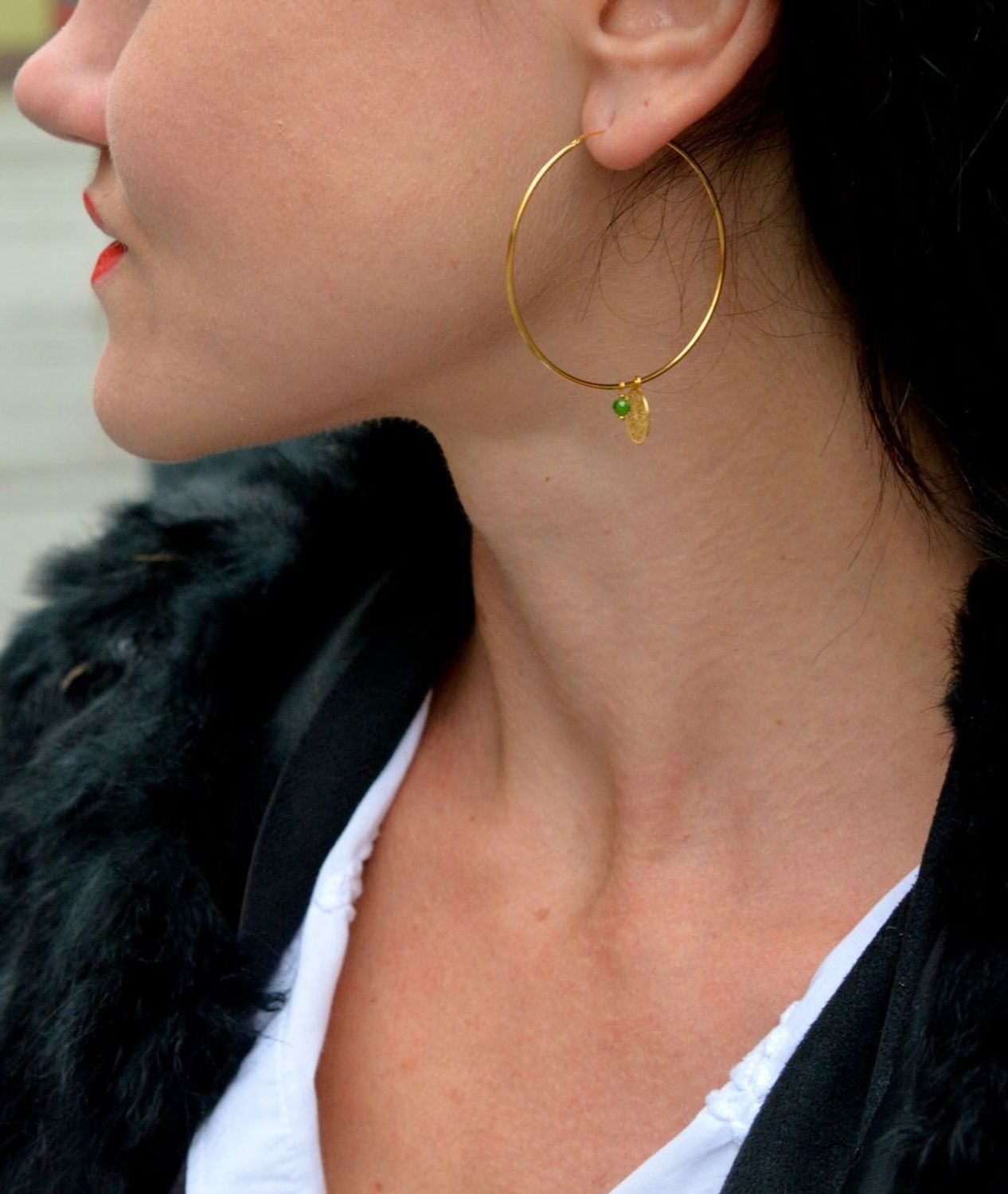 Kolczyki srebrne pozłacane koła 'Ażurowe koła z dropsydem' DIA-KLC-4074-925.jpg