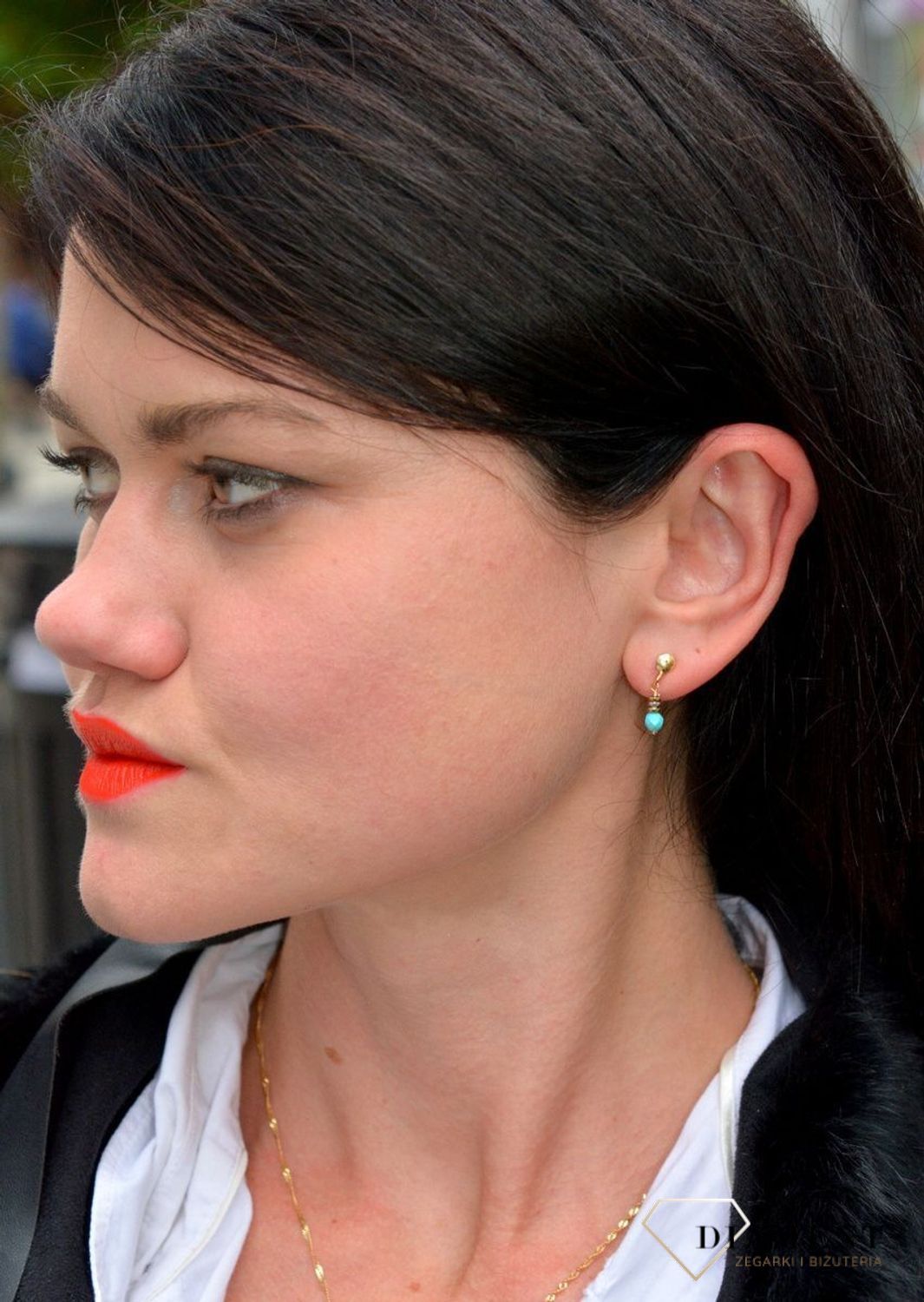 Srebrne kolczyki pozłacane z kamieniami naturalnymi magnezyt i hematyt DIA-KLC-4080-925.jpg