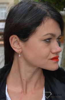 Srebrne kolczyki pozłacane z kamieniem naturalnym morganit różowy oraz hematyt DIA-KLC-4084-925. Srebrne kolczyki pozłacane z wiszącą ozdobą w postaci kamieni naturalnych morganit różowy i hematyt (4).JPG