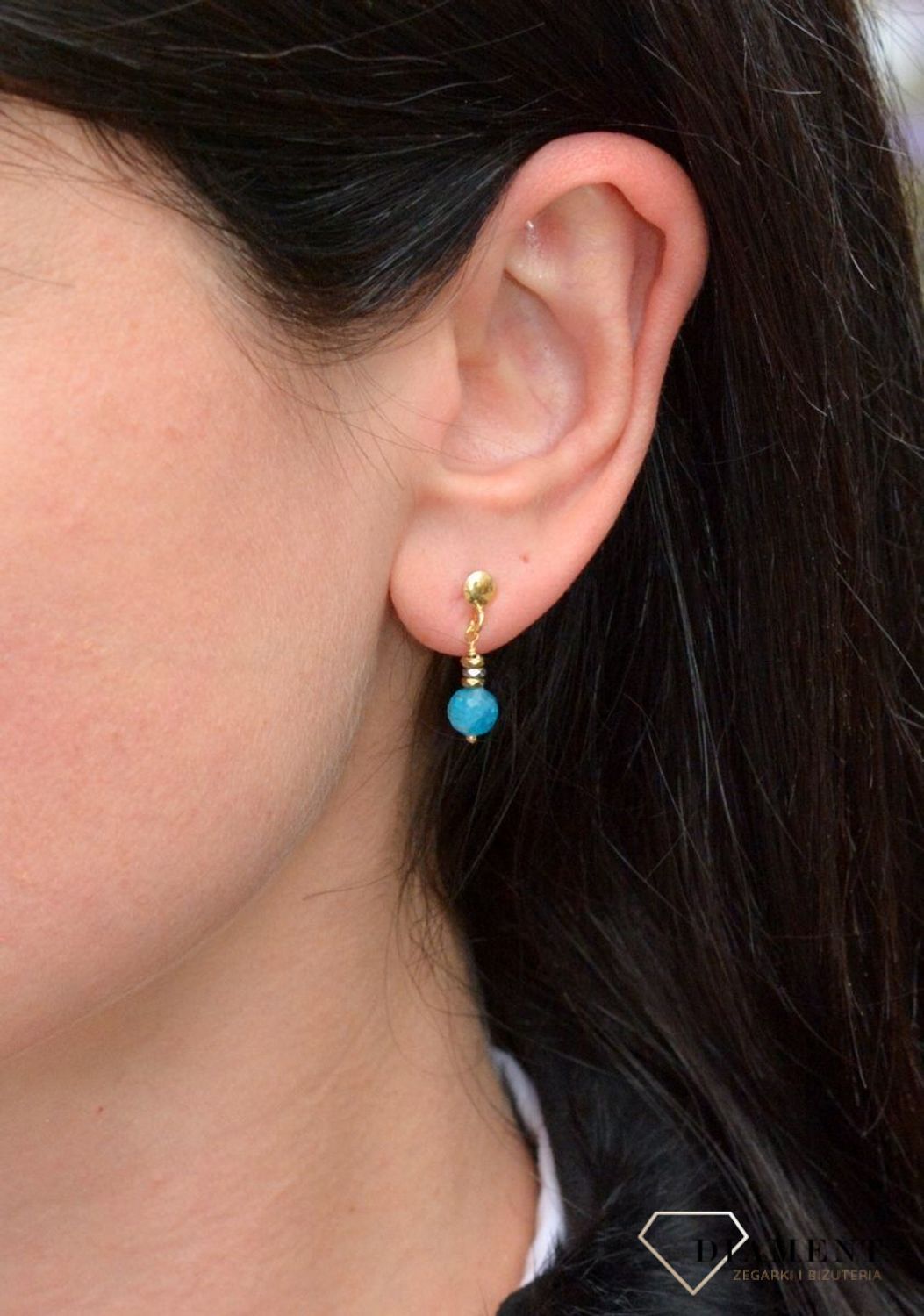 Srebrne kolczyki z kamieniami naturalnymi lapatyt i hematyt tytanowany DIA-KLC-4087-925.jpg