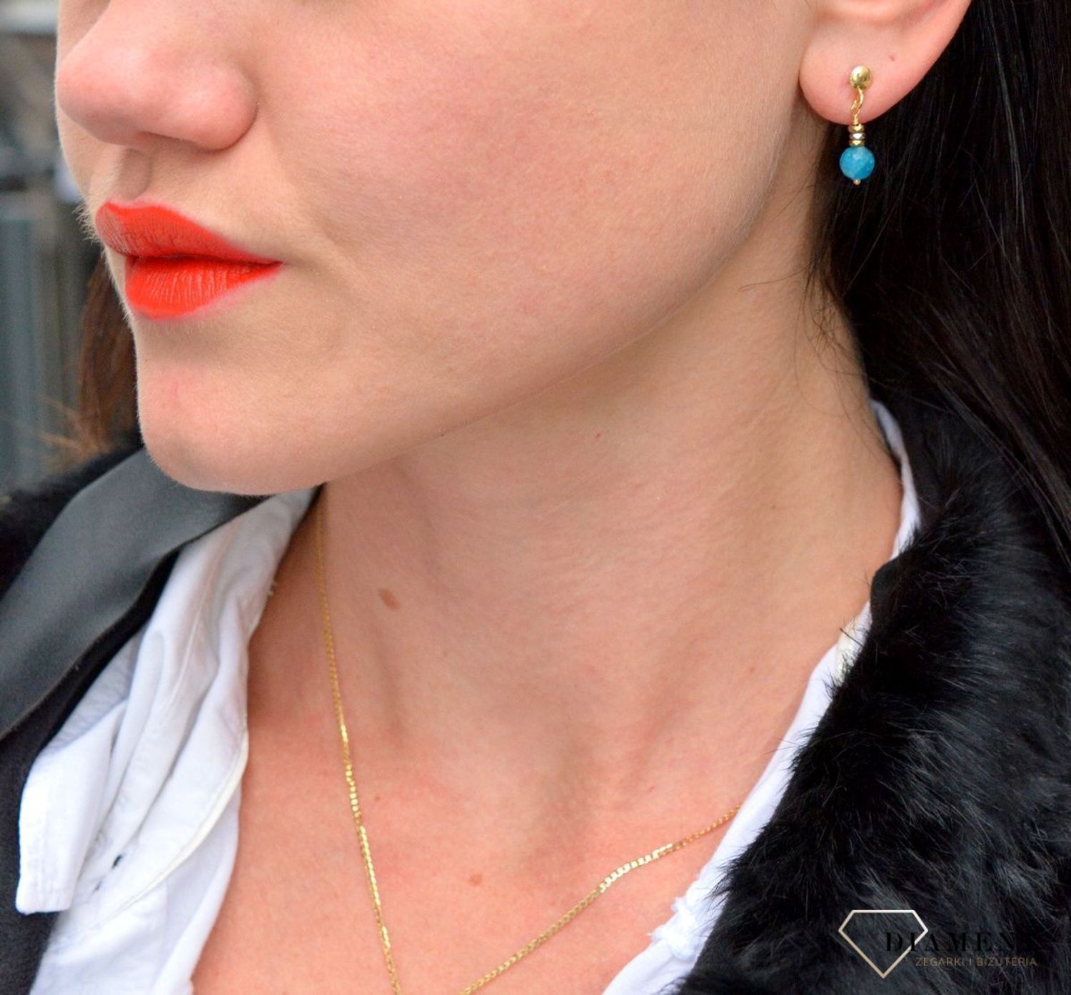 Srebrne kolczyki z kamieniami naturalnymi lapatyt i hematyt tytanowany DIA-KLC-4087-925.jpg