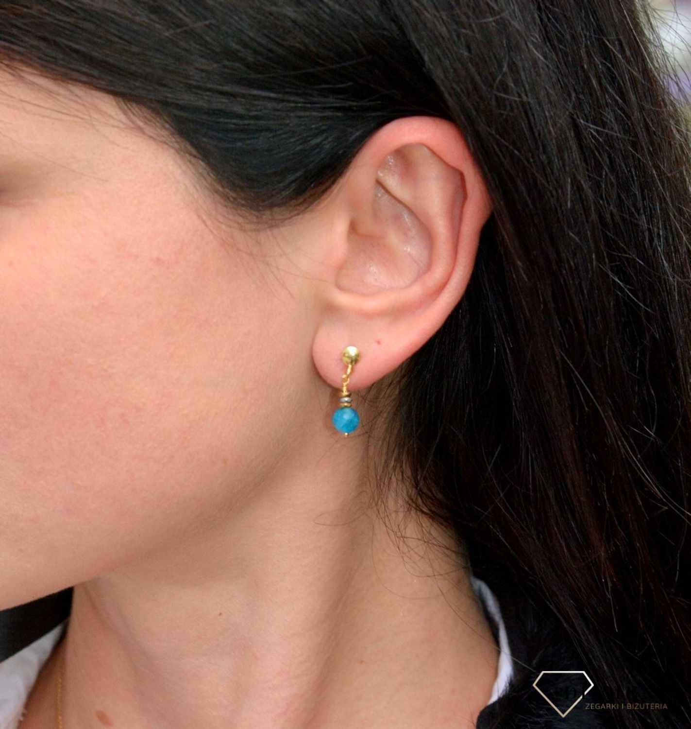 Srebrne kolczyki z kamieniami naturalnymi lapatyt i hematyt tytanowany DIA-KLC-4087-925.jpg