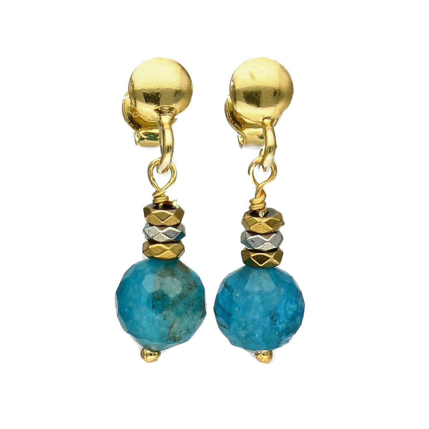 Srebrne kolczyki z kamieniami naturalnymi lapatyt i hematyt tytanowany DIA-KLC-4087-925.jpg