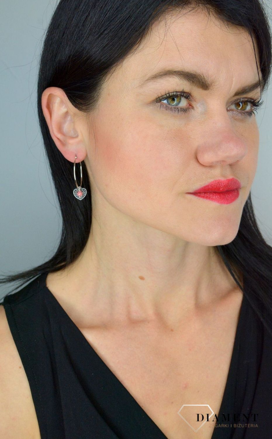 Srebrne kolczyki koła z ażurowym sercem i rodonitem DIA-KLC-4090-925.jpg