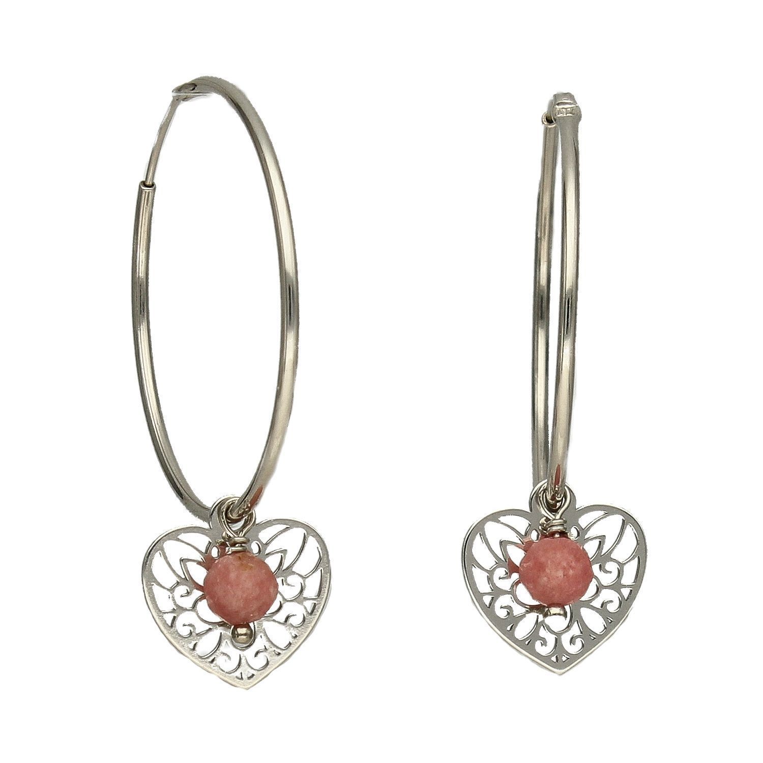 Srebrne kolczyki koła z ażurowym sercem i rodonitem DIA-KLC-4090-925.jpg