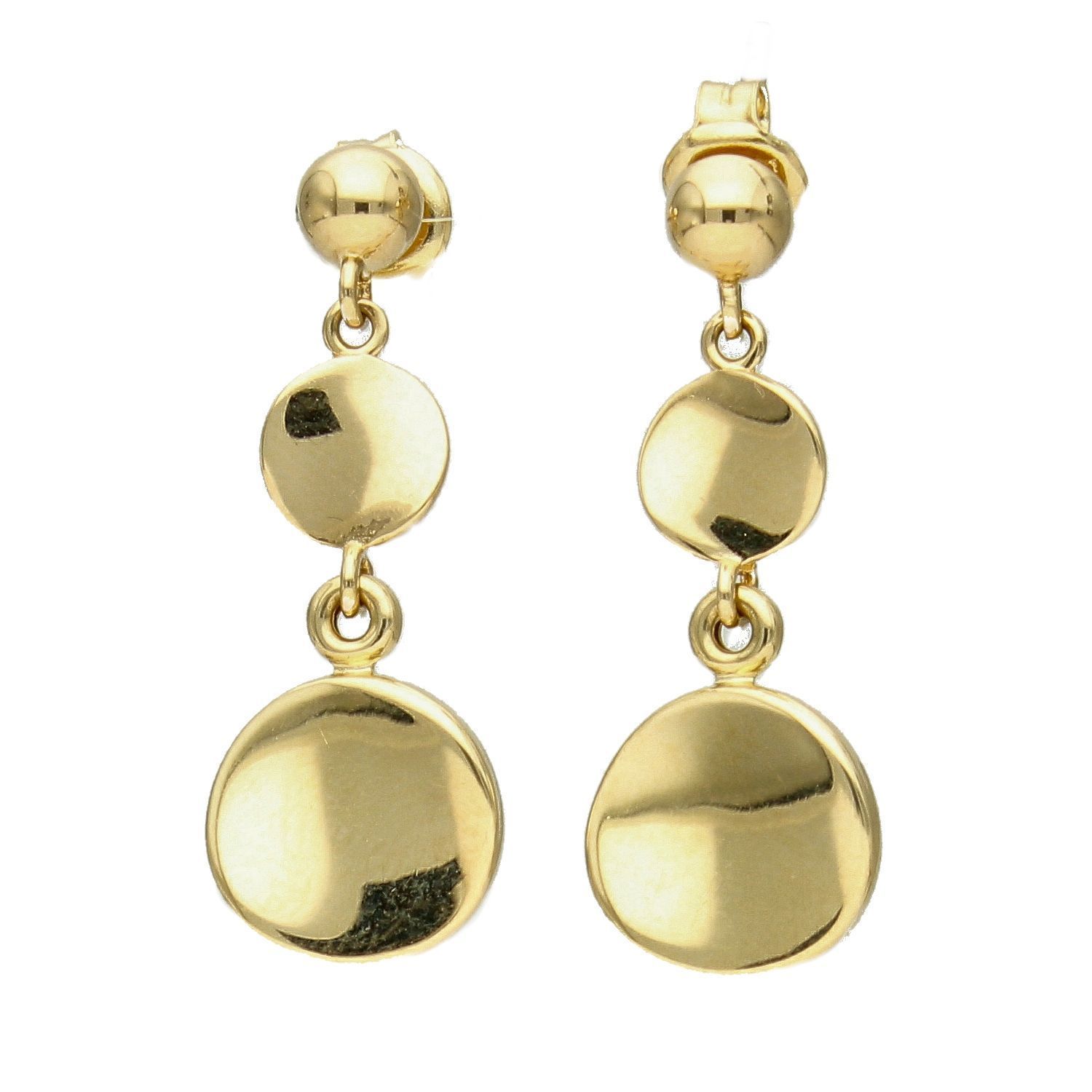 Złote kolczyki 585 dwa wiszące kółka o gładkiej powierzchni DIA-KLC-4161-585.jpg