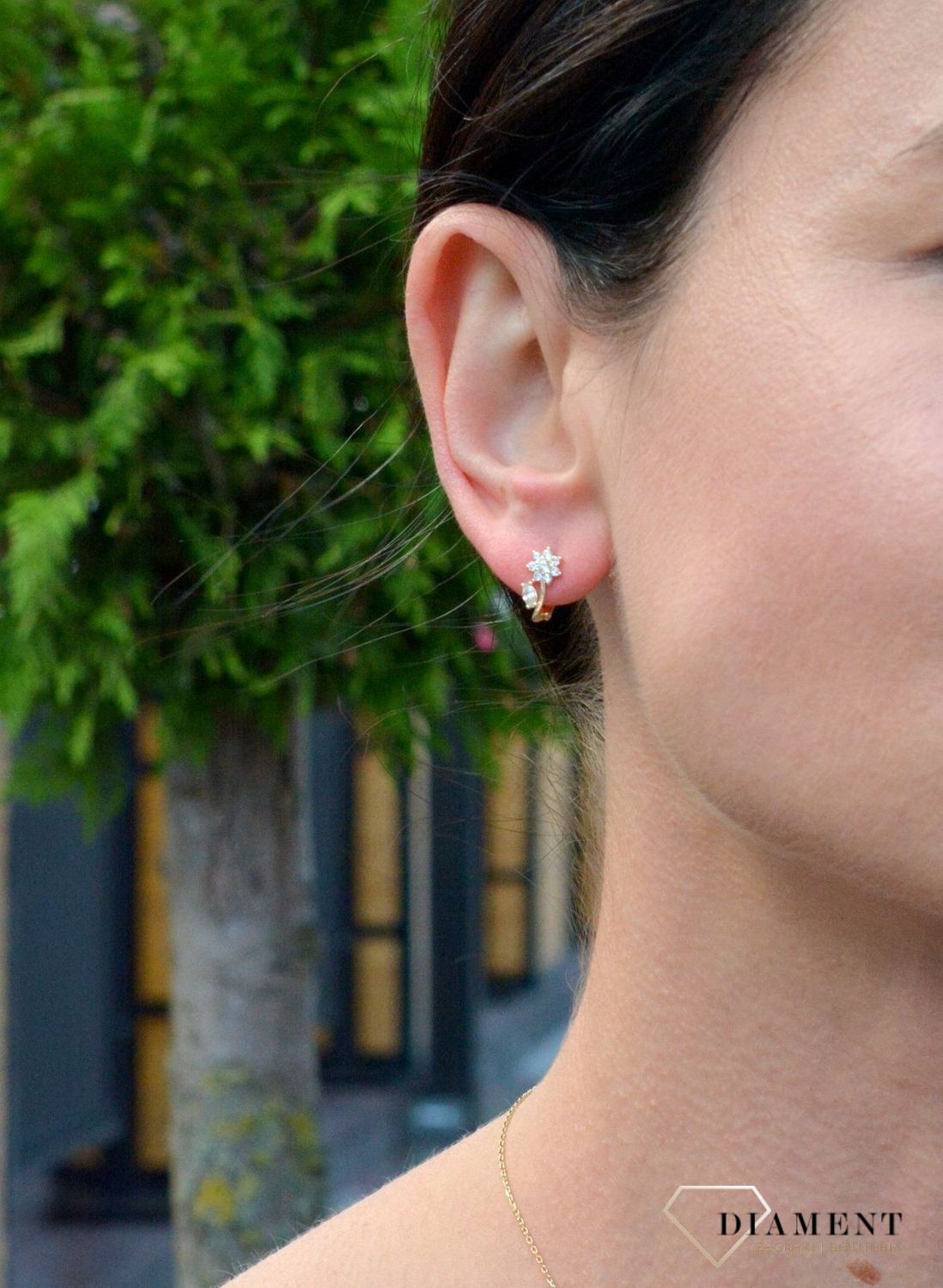 Złote kolczyki 585 dla dziewczynki z cyrkonią DIA-KLC-4215-585.jpg