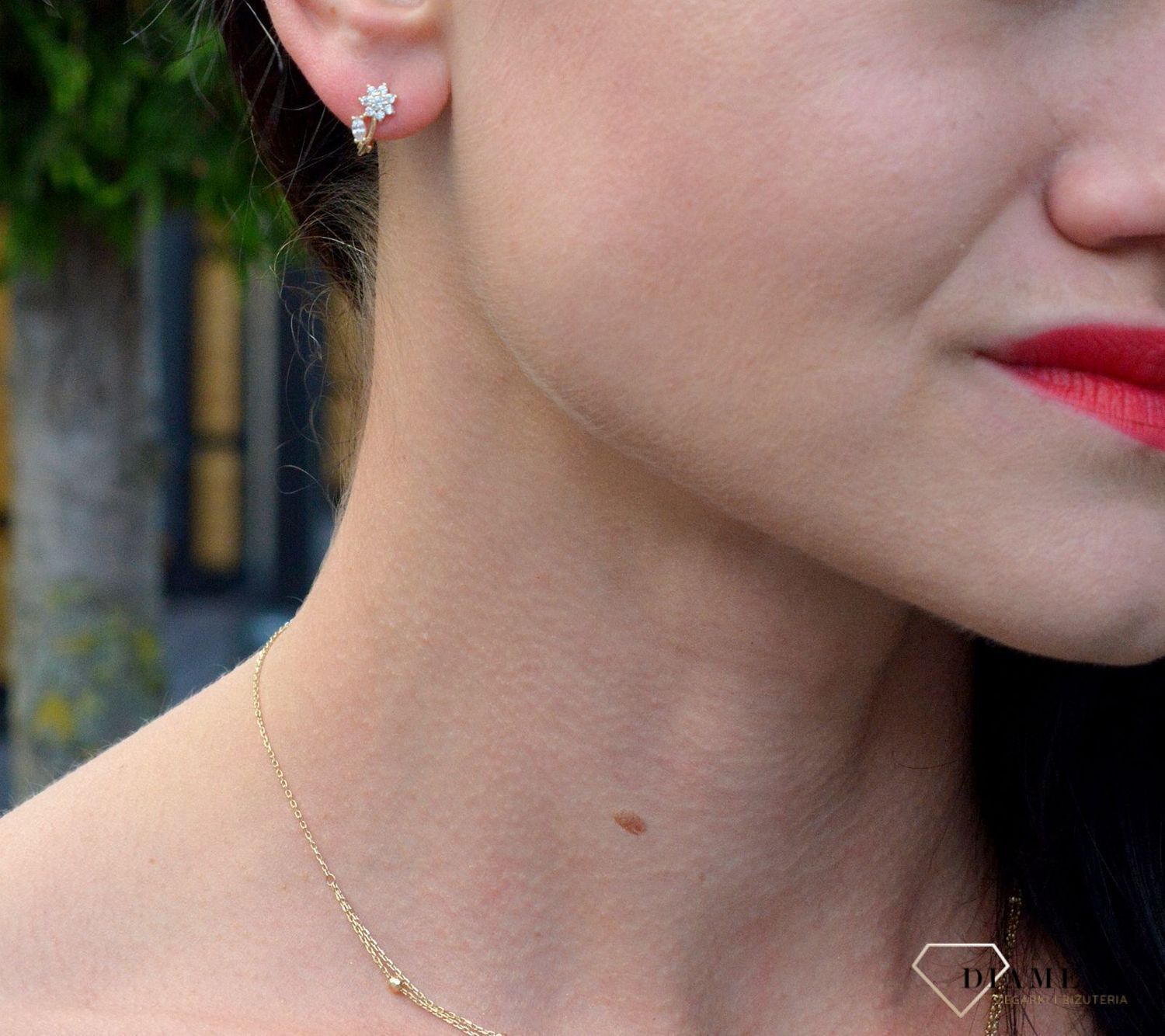 Złote kolczyki 585 dla dziewczynki z cyrkonią DIA-KLC-4215-585.jpg