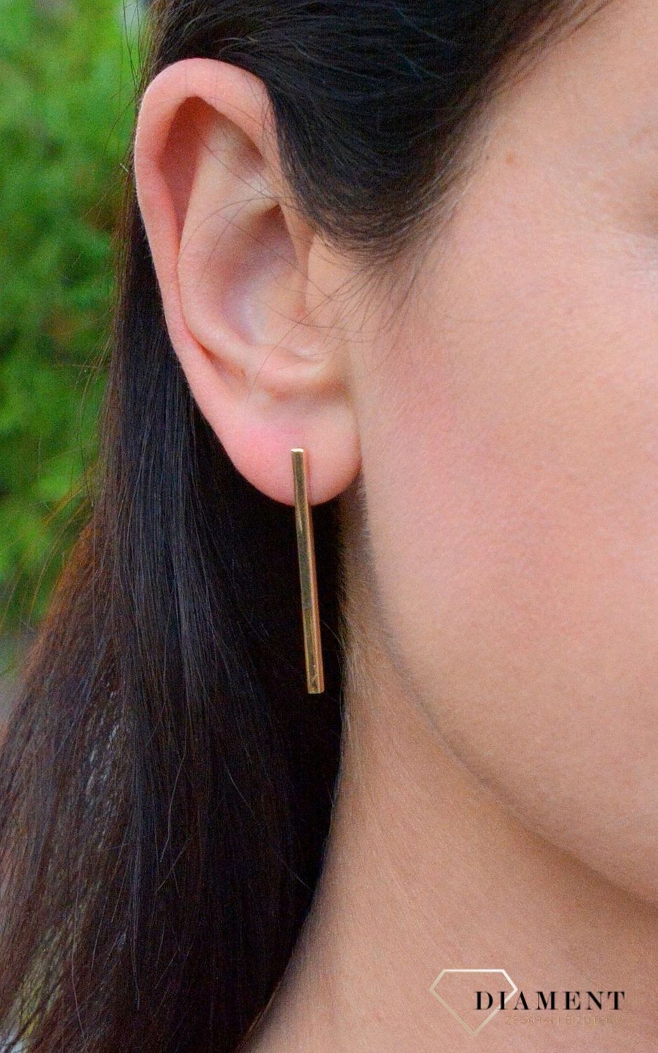 Złote kolczyki proste patyczki o gładkiej powierzchni DIA-KLC-4264-585.jpg