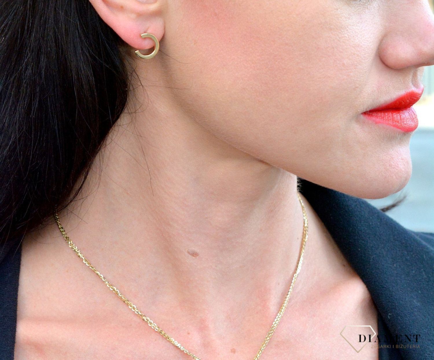 Złote kolczyki gładka powierzchnia DIA-KLC-4271-585.jpg