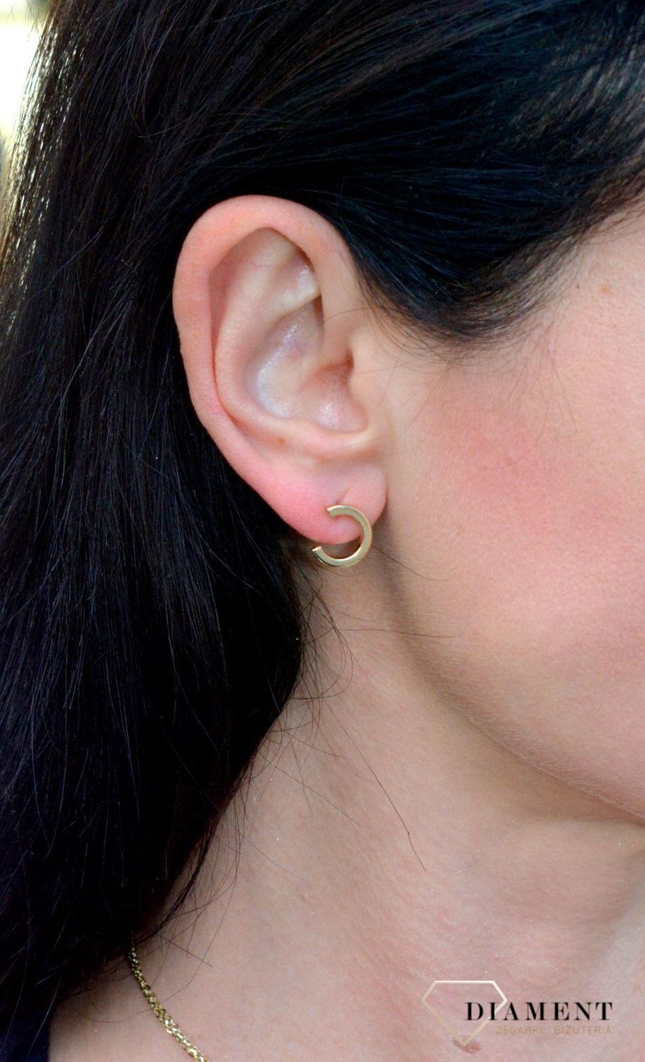 Złote kolczyki gładka powierzchnia DIA-KLC-4271-585.jpg