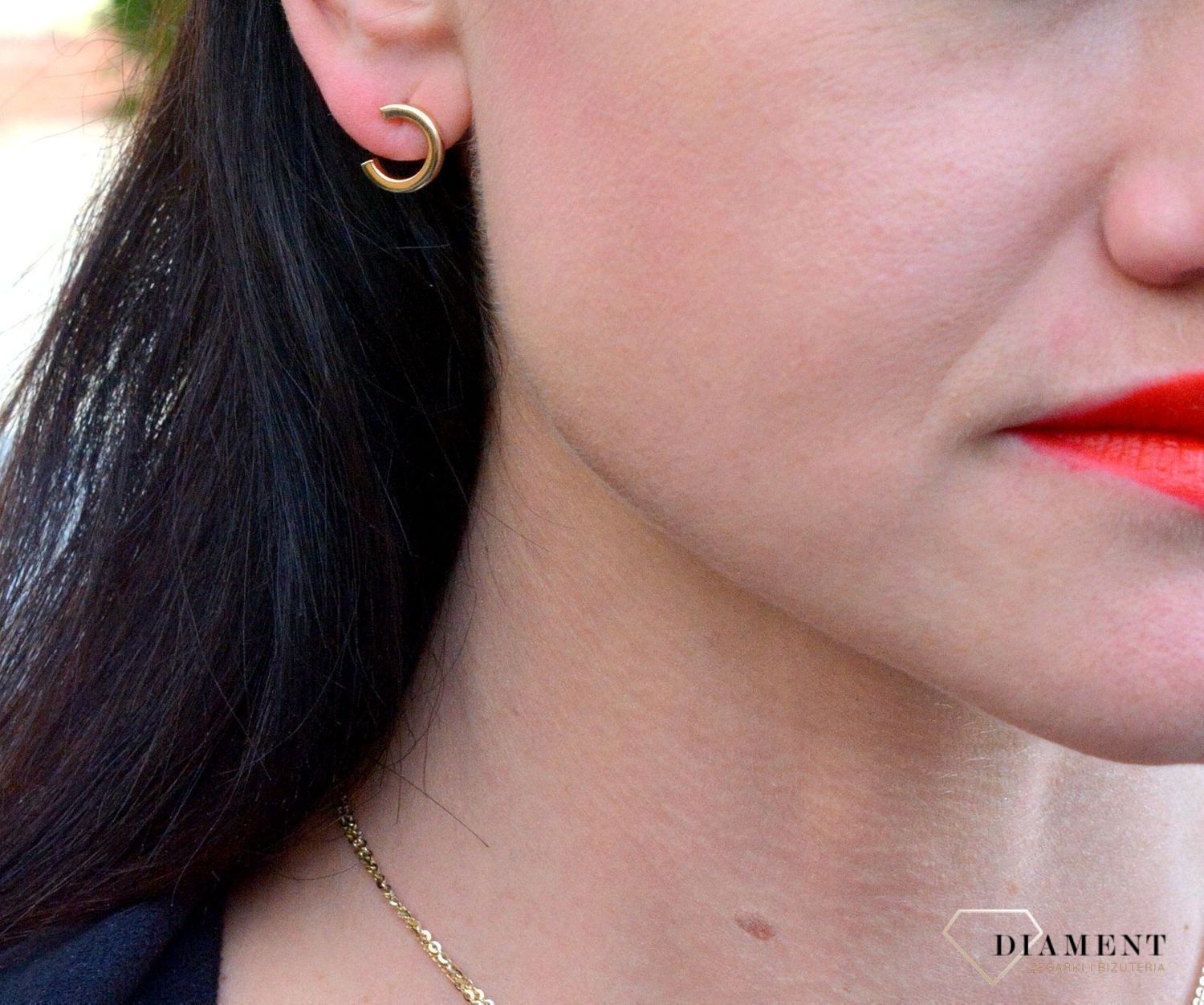 Złote kolczyki gładka powierzchnia DIA-KLC-4271-585.jpg