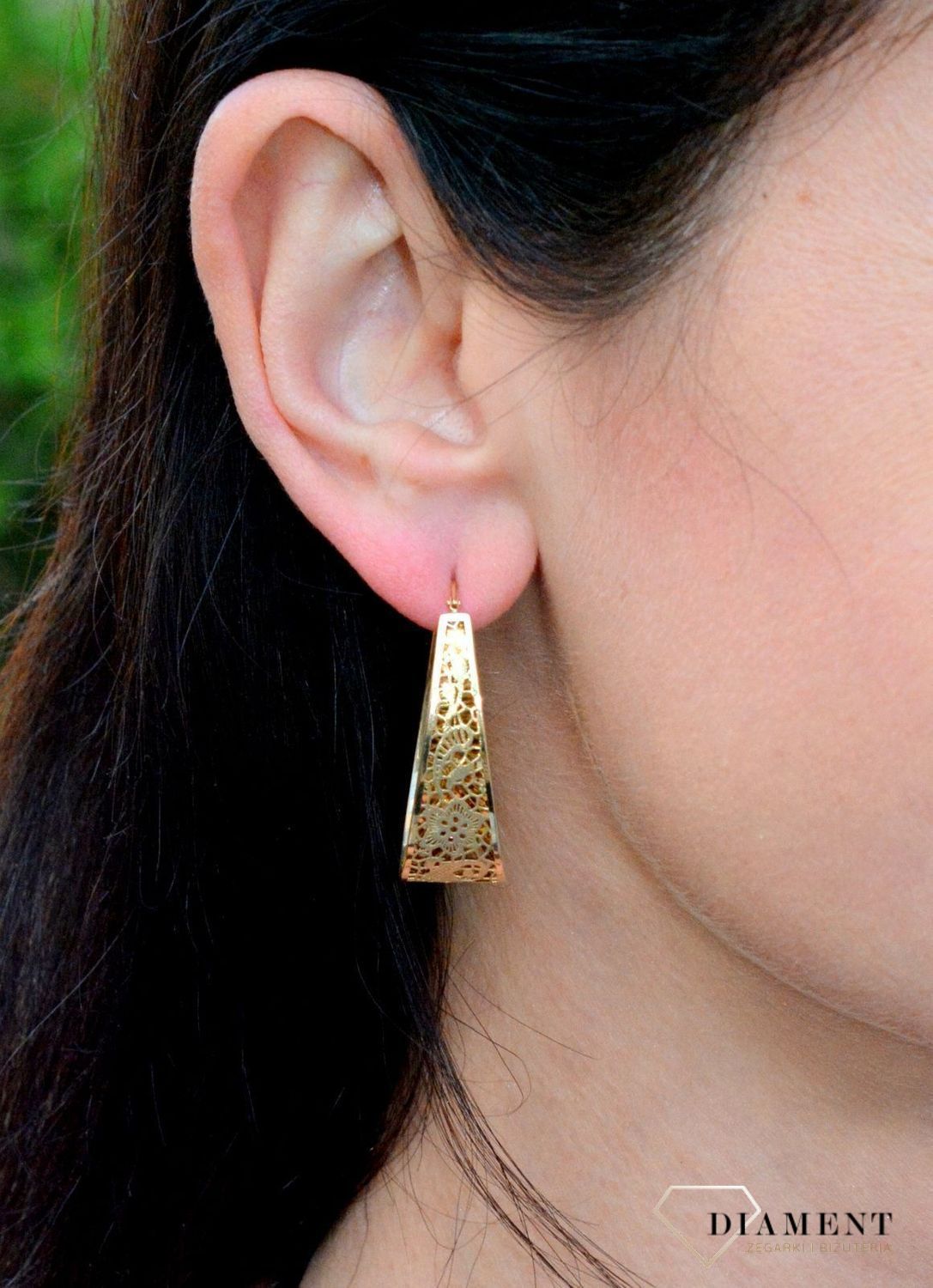 Duże złote kolczyki w kształcie ażurowego koła DIA-KLC-4291-585.jpg