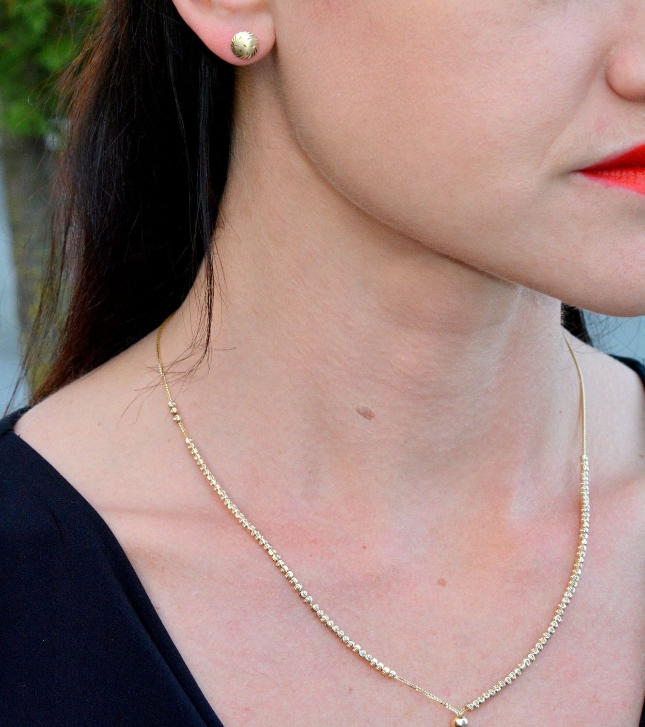 Złote kolczyki okrągłe blaszki z grawerowanym brzegiem DIA-KLC-4301-585.jpg