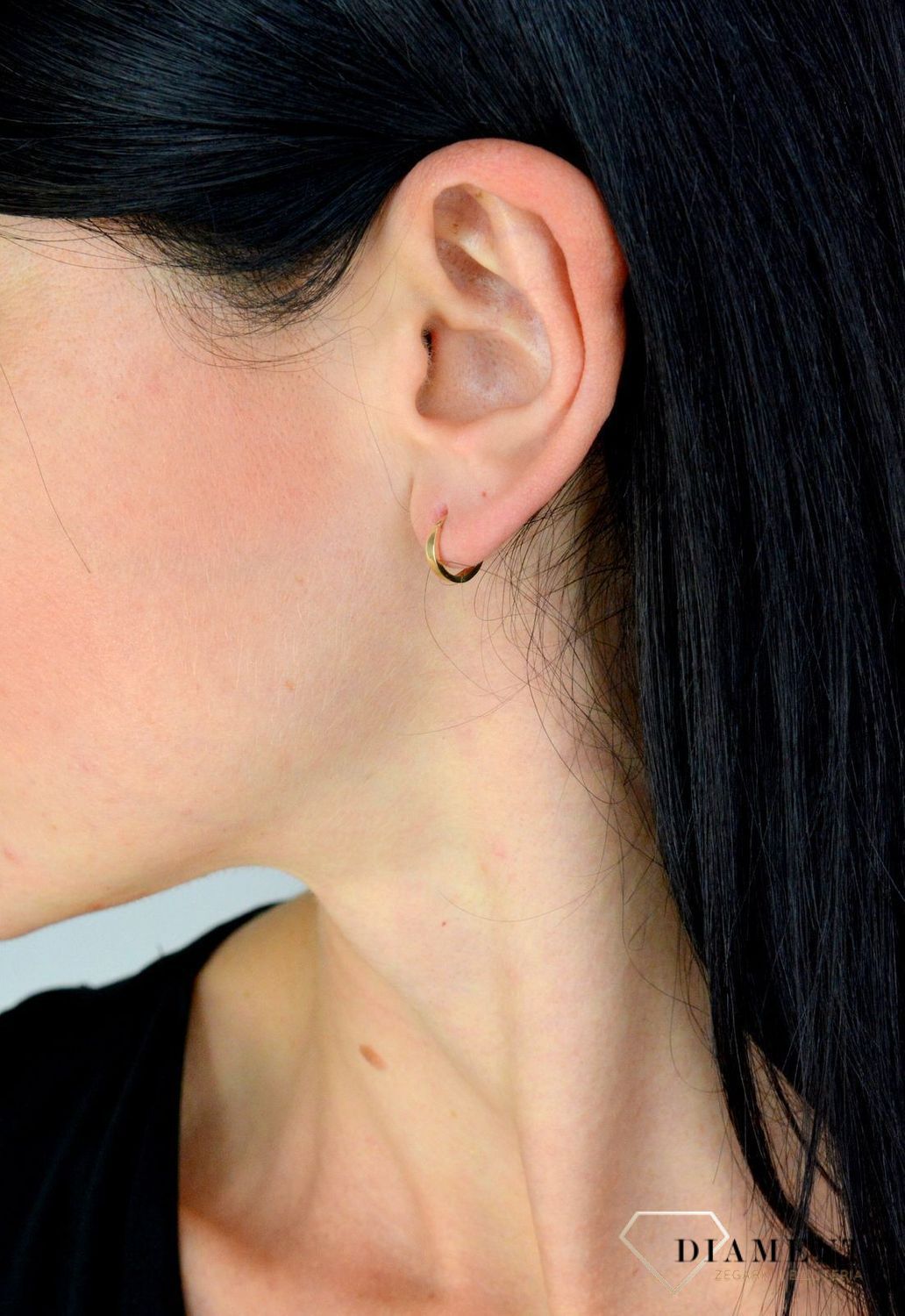 Złote kolczyki dla dziewczynki gładkie małe kółka DIA-KLC-4416-585.jpg