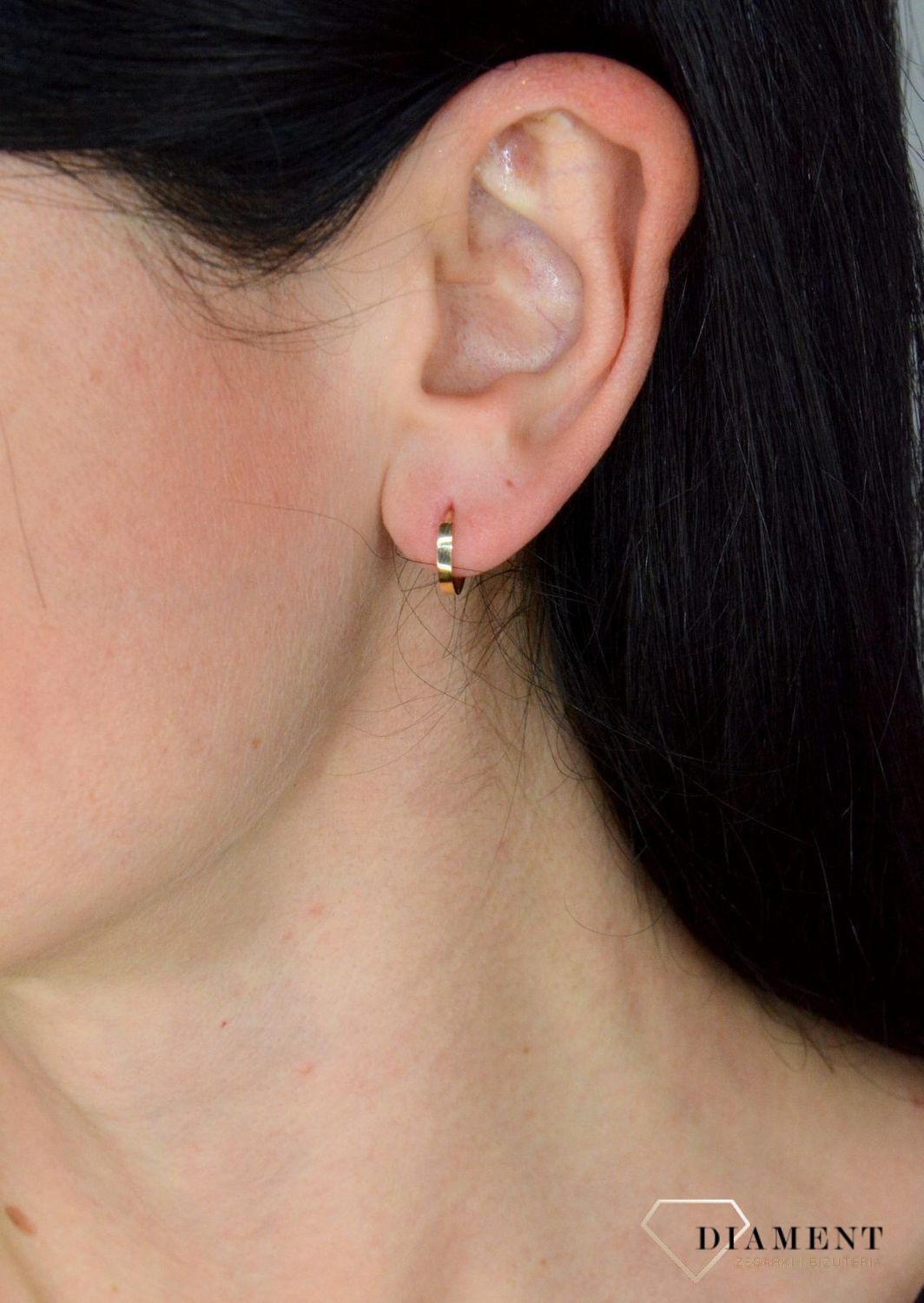 Złote kolczyki dla dziewczynki gładkie małe kółka DIA-KLC-4416-585.jpg