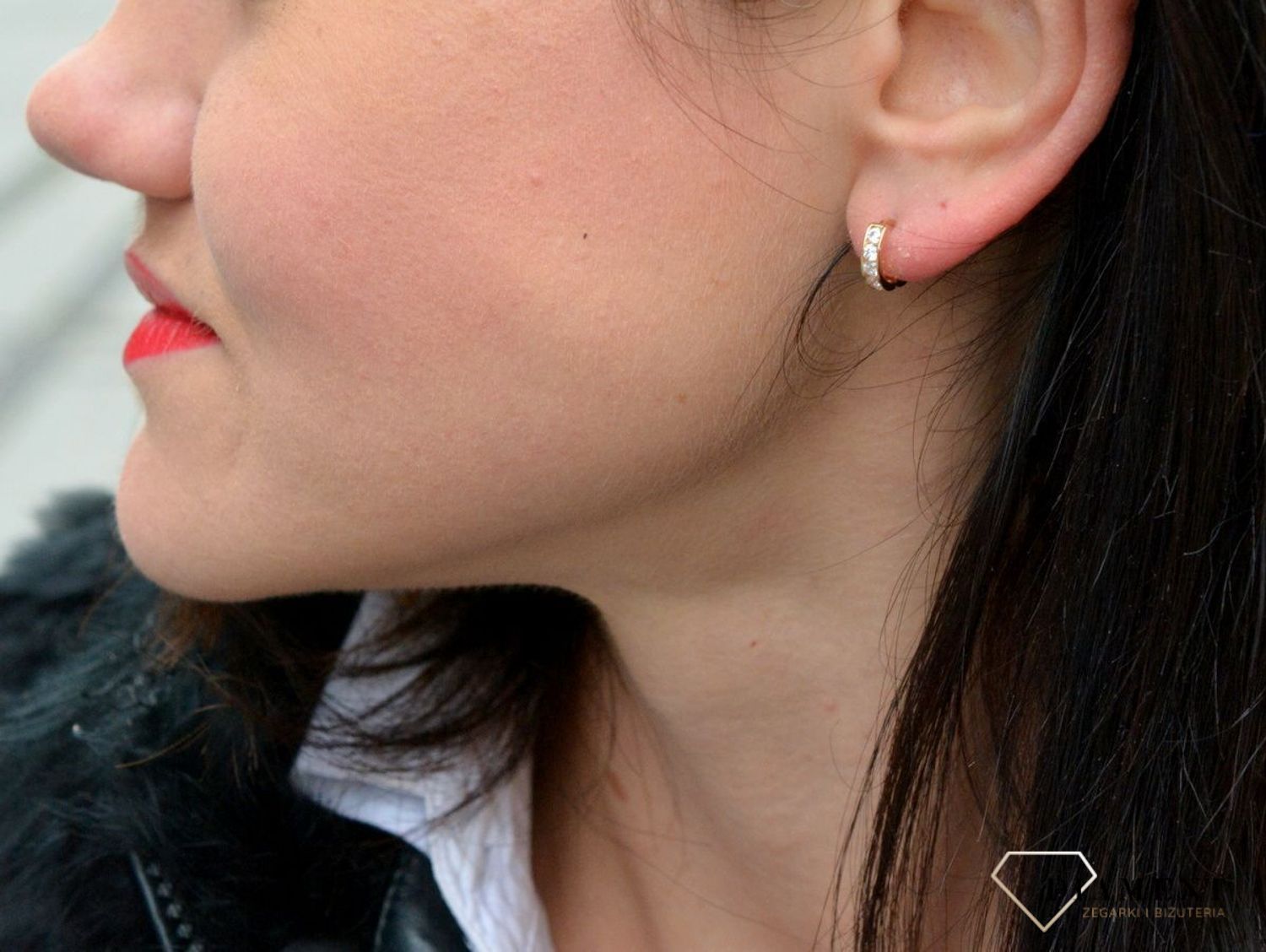 Złote kolczyki dla dziewczynki złote kółka z białą cyrkonią DIA-KLC-4417-585.jpg