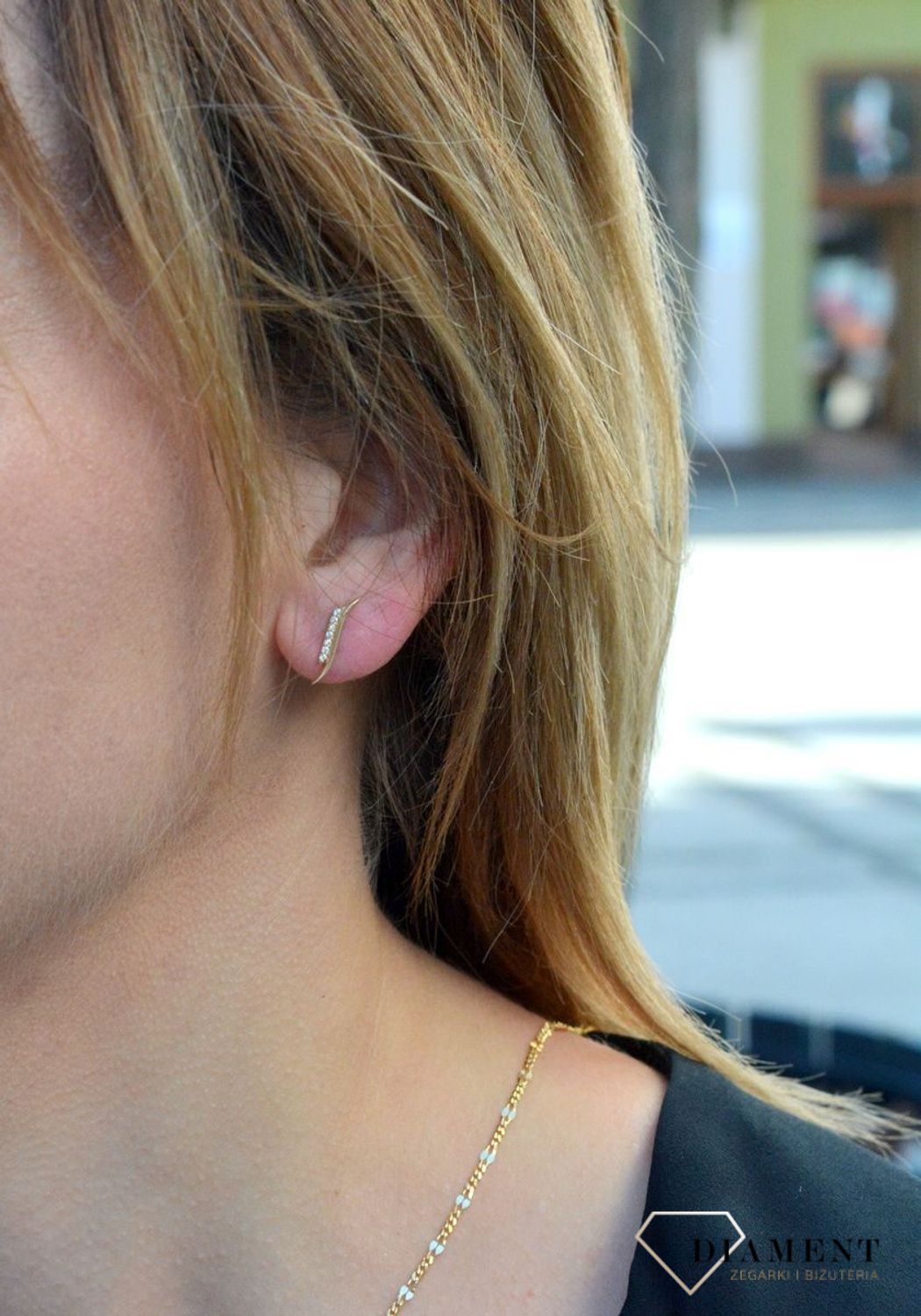 Złote kolczyki damskie 'Delikatne fale nieba' DIA-KLC-4430-585.png