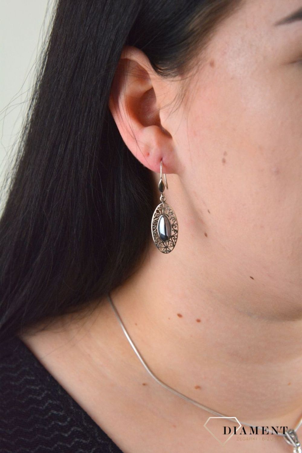 Srebrne ażurowe kolczyki z krzemem 925 DIA-KLC-4659-925.jpg