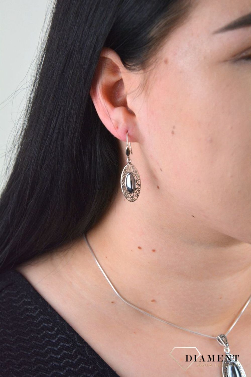 Srebrne ażurowe kolczyki z krzemem 925 DIA-KLC-4659-925.jpg