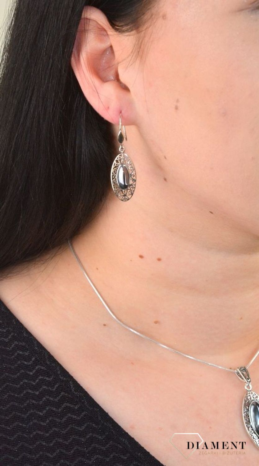 Srebrne ażurowe kolczyki z krzemem 925 DIA-KLC-4659-925.jpg