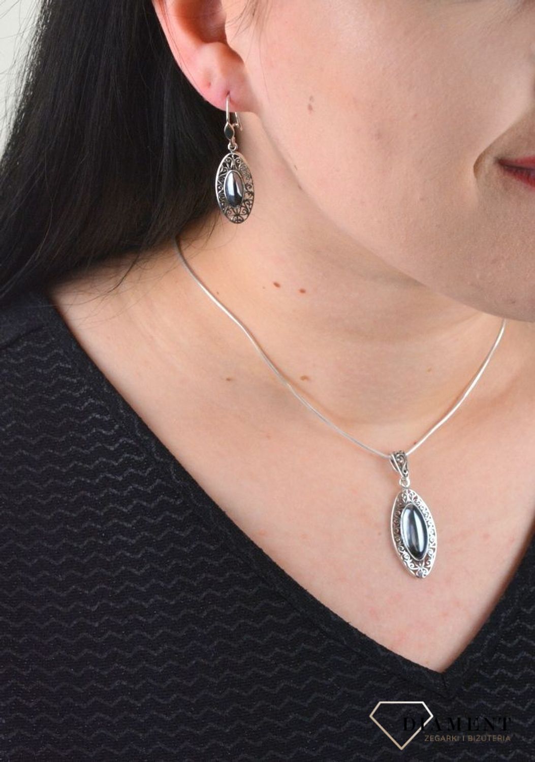 Srebrne ażurowe kolczyki z krzemem 925 DIA-KLC-4659-925.jpg