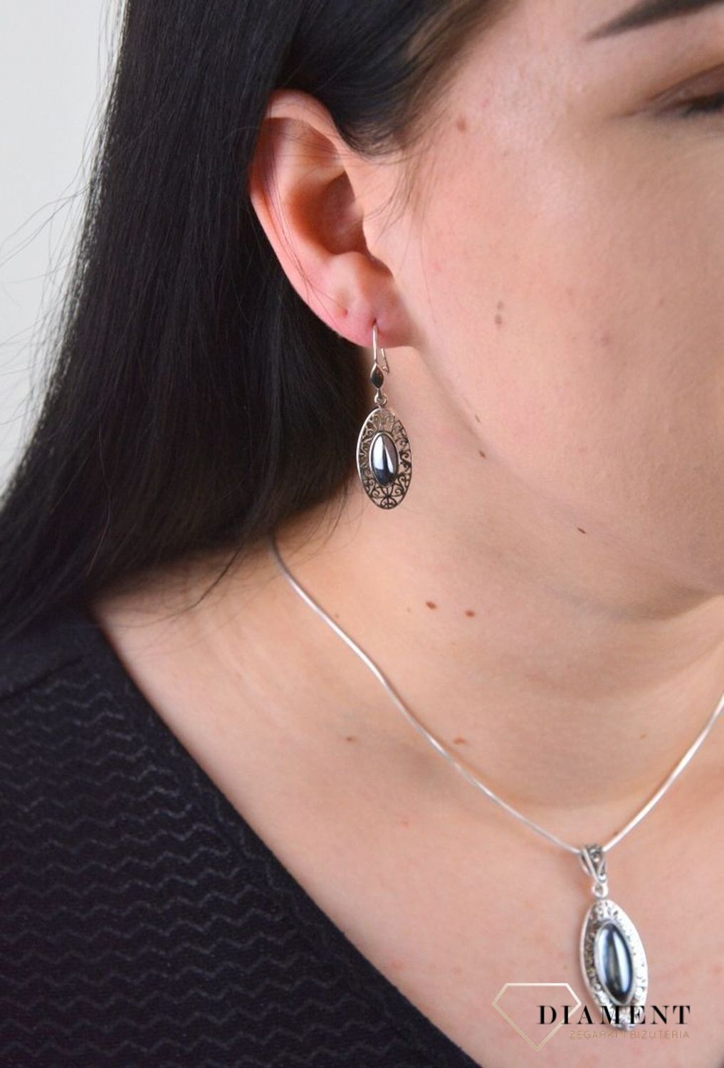 Srebrne ażurowe kolczyki z krzemem 925 DIA-KLC-4659-925.jpg