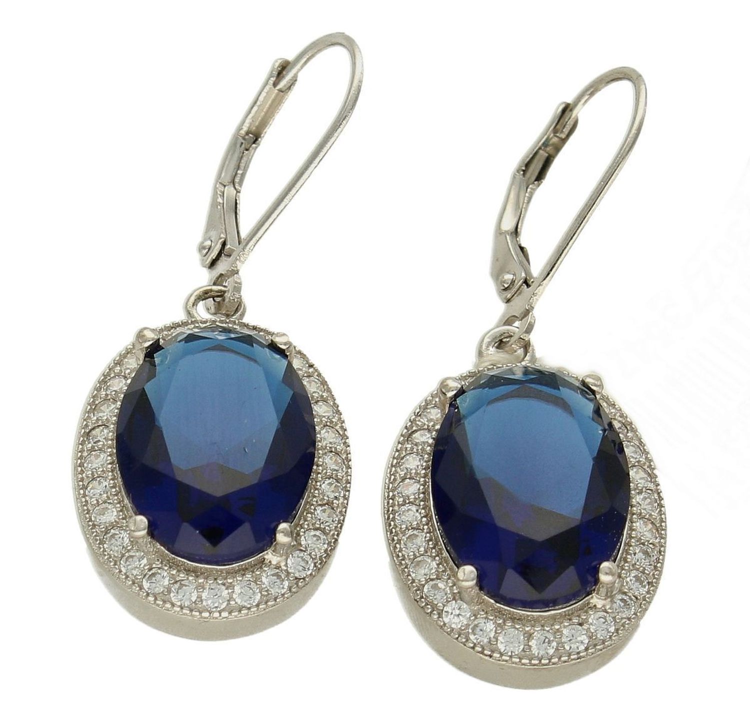 Kolczyki damskie  Granatowa Markiza  DIA-KLC-4664-925 Srebrne kolczyki zapinane na ponadczasowe zapięcie angielskie, zostały wykonane z najwyższej jakości srebra próby 925. Idealny pomysł na prezent..jpg