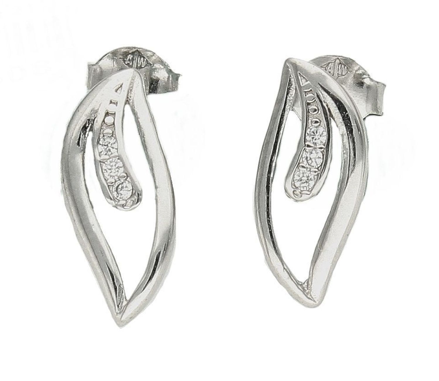 Kolczyki damskie  Listki z cyrkoniami  DIA-KLC-4673-925.jpg