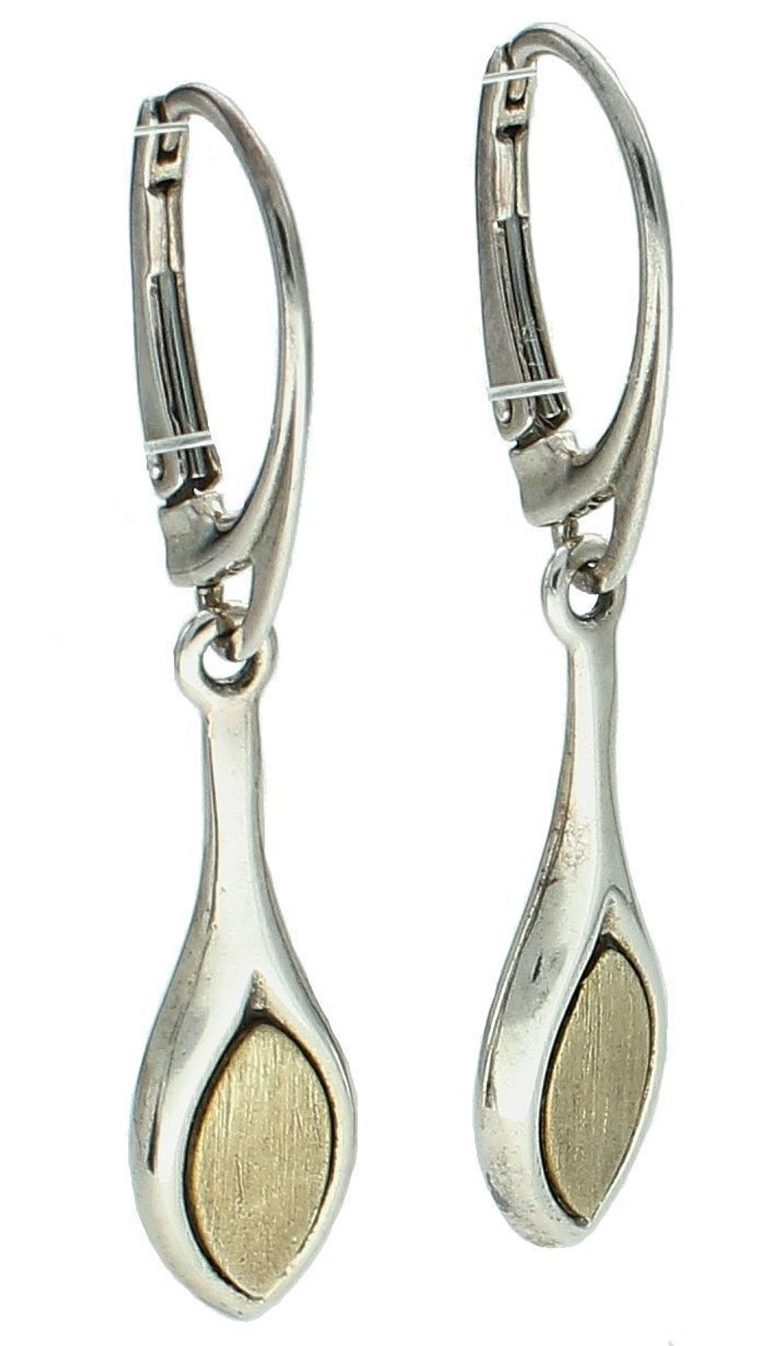 Kolczyki łezki srebrne pozłacane DIA-KLC-4678-925 Srebrne kolczyki zostały wykonane z najwyższej jakości srebra próby 925. Idealny prezent dla każdej kobiety. Srebrne kolczyki posiadają bardzo1.jpg