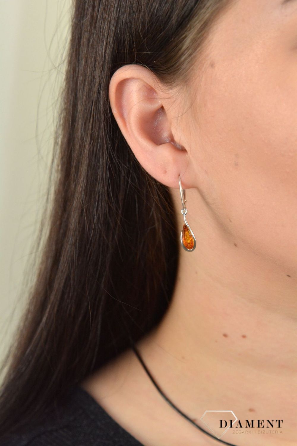 Wiszące kolczyki bursztyn bałtycki w kształcie łezki DIA-KLC-4702-925.jpg