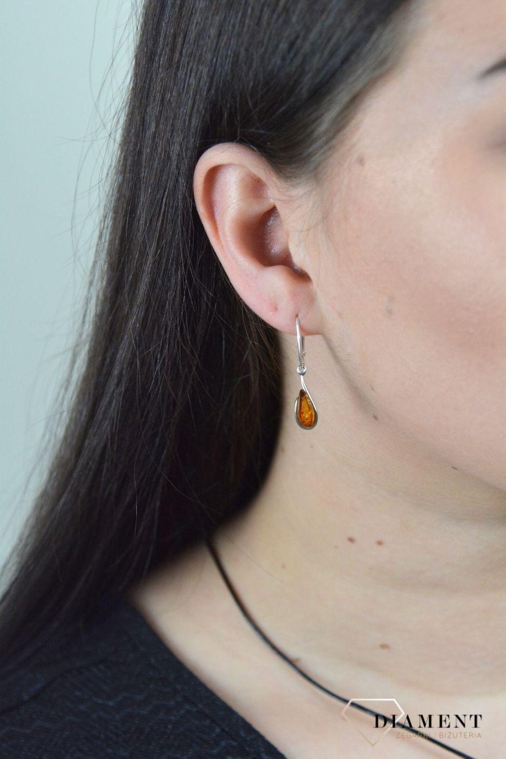 Wiszące kolczyki bursztyn bałtycki w kształcie łezki DIA-KLC-4702-925.jpg