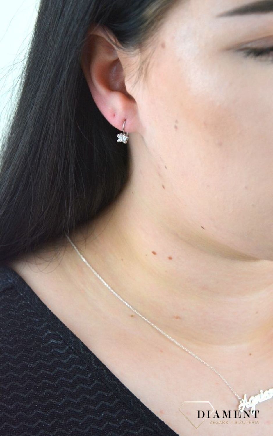 Srebrne kolczyki 925 dla dziecka wiszące motylki DIA-KLC-4712-925.jpg