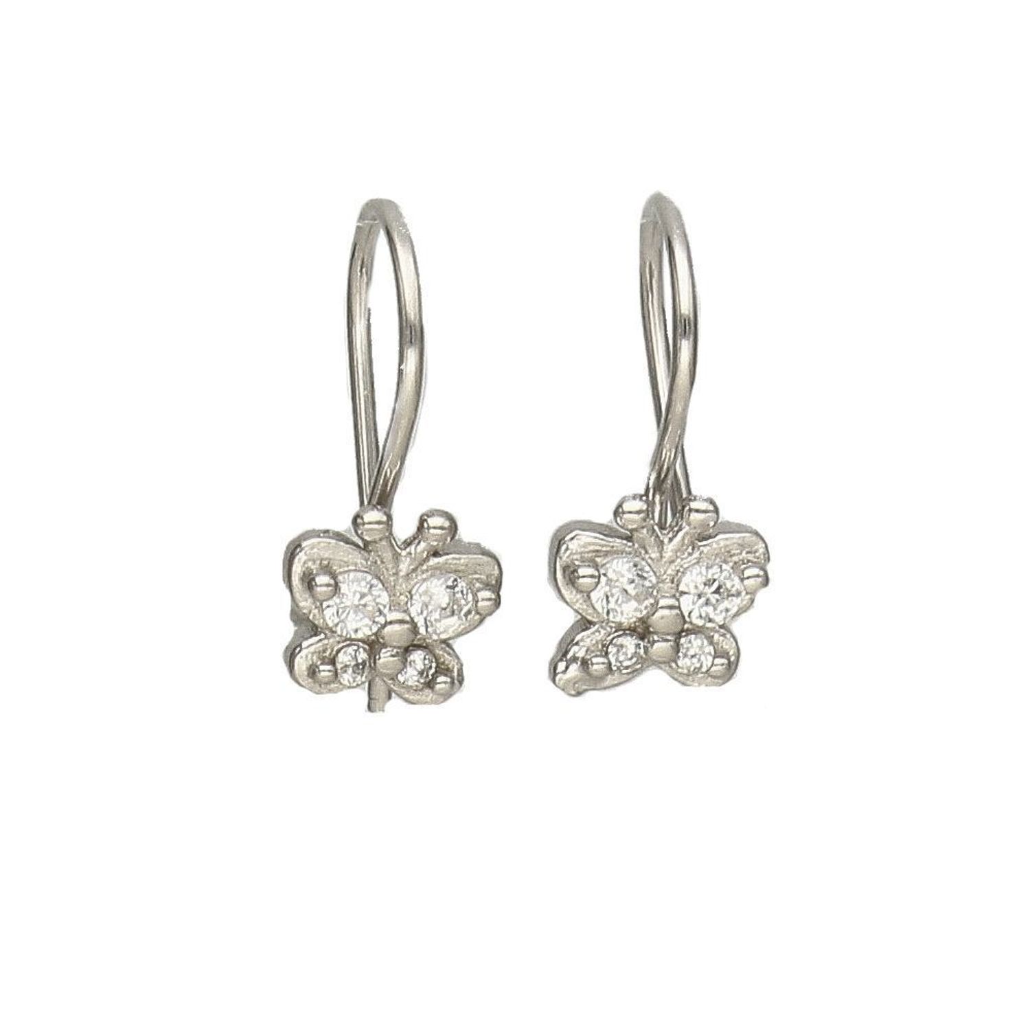 Srebrne kolczyki 925 dla dziecka wiszące motylki DIA-KLC-4712-925.jpg