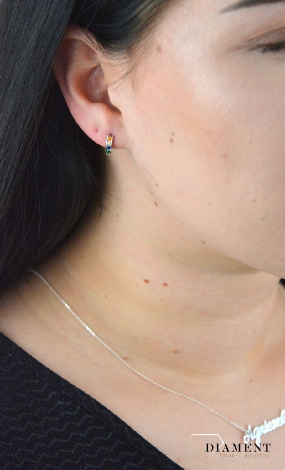 Srebrne kolczyki półokrągłe z kolorowymi cyrkoniami DIA-KLC-4721-925.jpg