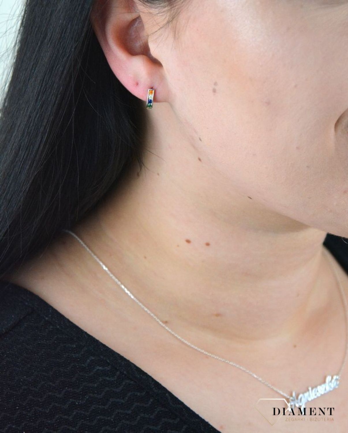 Srebrne kolczyki półokrągłe z kolorowymi cyrkoniami DIA-KLC-4721-925.jpg