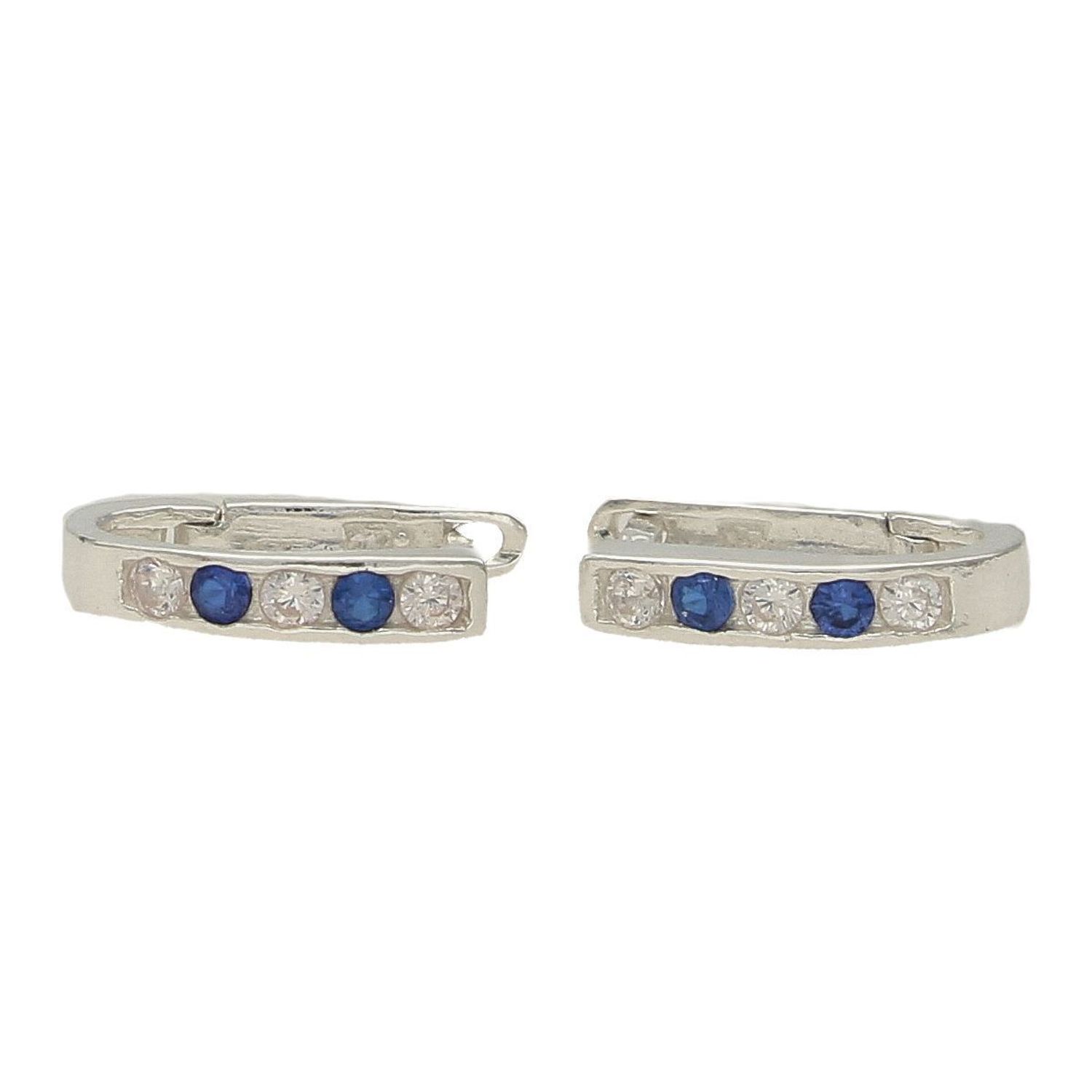 Kolczyki srebrne półokrągłe z granatowo- białymi cyrkoniami DIA-KLC-4723-925.jpg