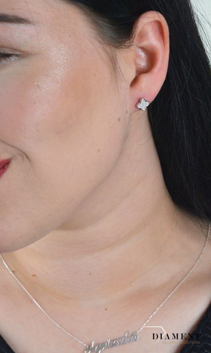 Srebrne kolczyki koniczynki ozdobione cyrkonią DIA-KLC-4734-925.jpg