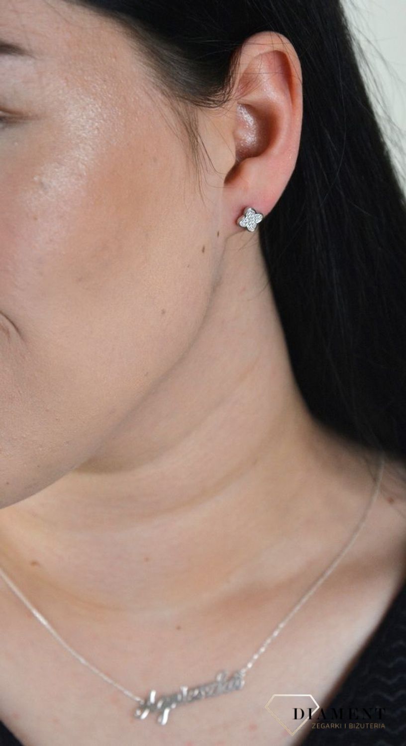Srebrne kolczyki koniczynki ozdobione cyrkonią DIA-KLC-4734-925.jpg
