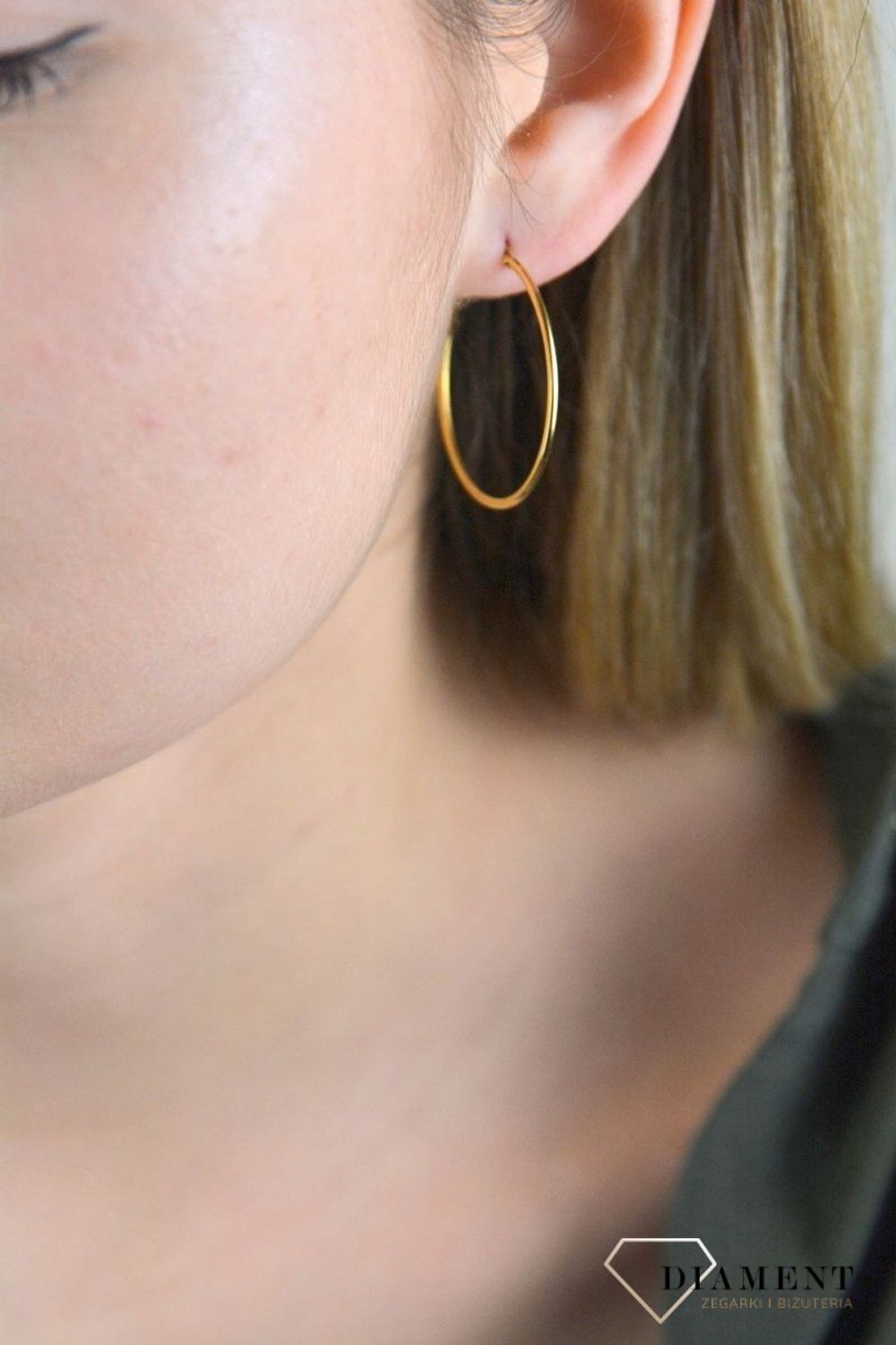 Kolczyki srebrne koła w kolorze złota 3 cm DIA-KLC-4756-925 (2).jpg