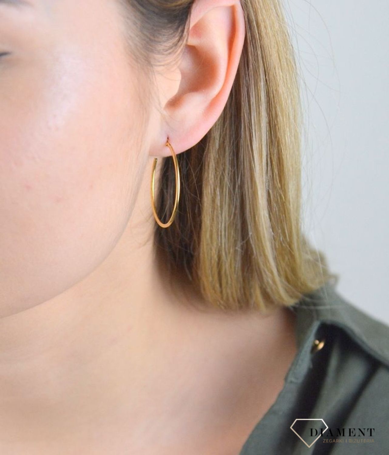Kolczyki srebrne koła w kolorze złota 3 cm DIA-KLC-4756-925 (2).jpg